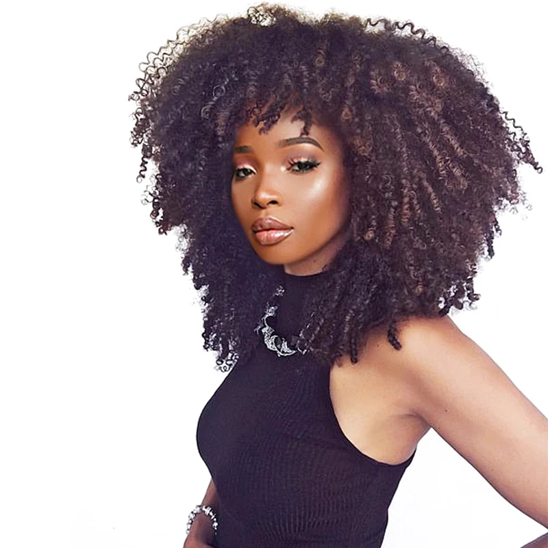 4b 4c Afro Kinky Curly Clip In Human Hair Extensions 100 Human