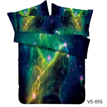 

Colorful Galaxy Bedding Outer Space Prints Bedroom Set, Soft and Breathable 3 Pieces Duvet Cover Set, No Comforter