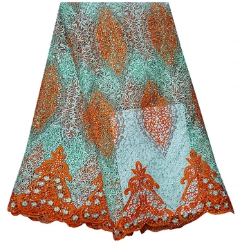 

2017 Cord Laces Fabrics High Quality Embroidered Nigerian Guipure Lace Fabric For Wedding Dress Water Soluble Mesh Lace Fabric