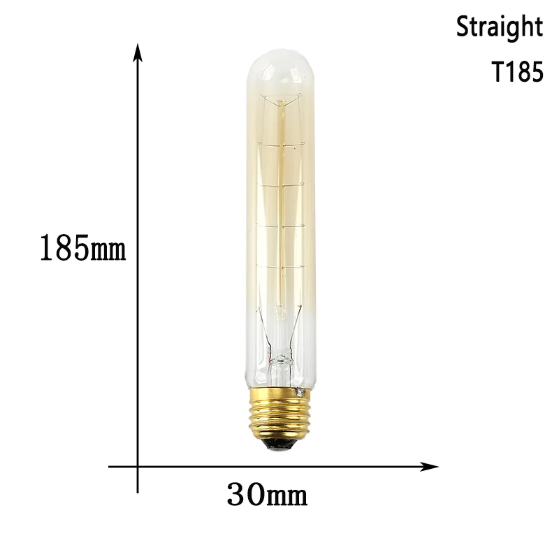 Светодиодный лампы Эдисона Ретро лампа накаливания E27 Винтаж в стиле ламп накаливания 220 V T45 лампы для домашнего декора Bombillas внутреннего освещения - Цвет: T185 straight