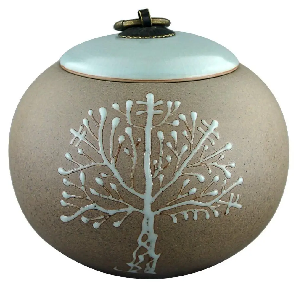 

5" Medium Funeral Urns for Pet Ashes Adult Cremation Urns hand-painted Display Burial Urns At Home or in Niche at Columbarium