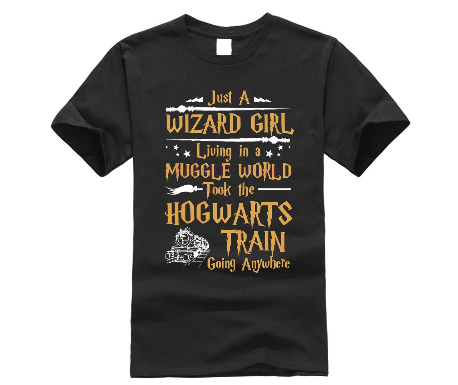 2019 популярная мужская рубашка JUST A WIZARD GIRL Live IN MUGGLE WORLD HARRY рубашки Поттер Футболка