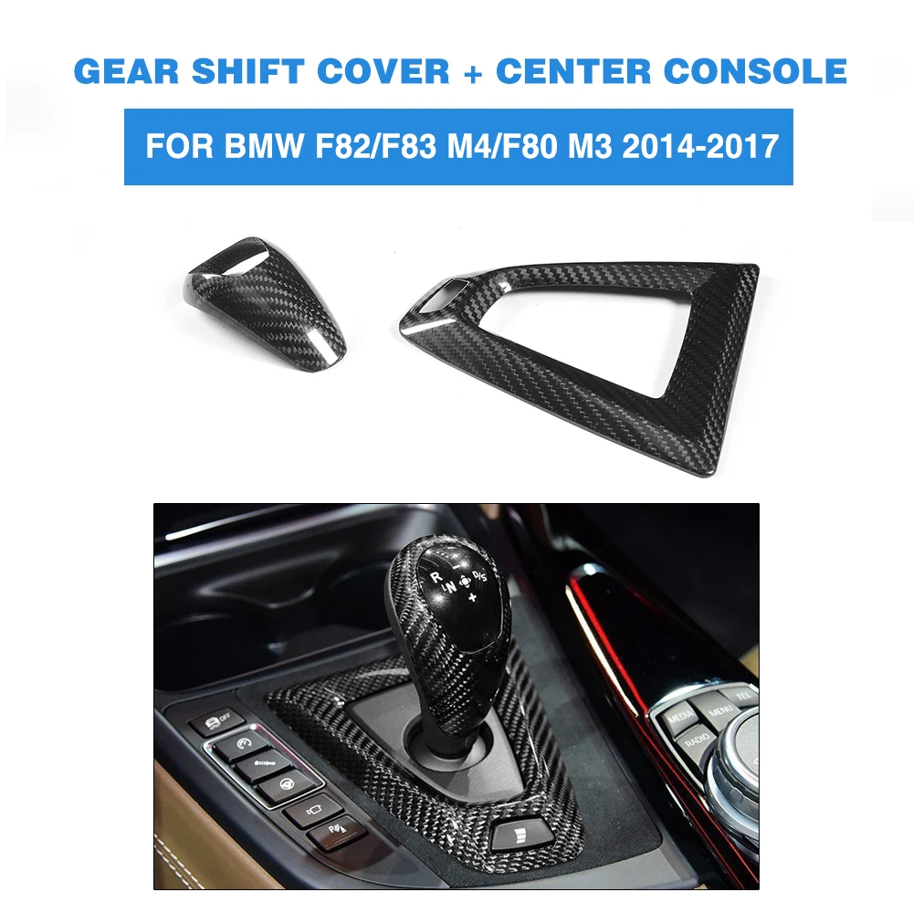 

Carbon Fiber Gear Shift Knob and Interior Middle Center Console Panel Frame Cover for BMW F82 F83 M4 F80 M3 2014-2017 LHD