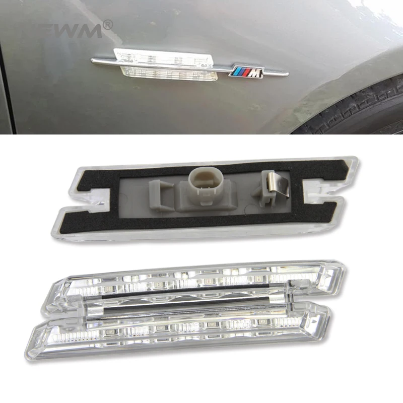 2X LED Fender Side Turn Signals For BMW E60 E61 E81 E82 E87 E88 E90 E91