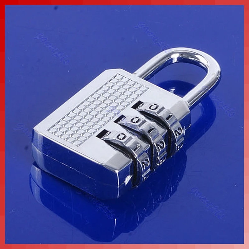 

Mini 3 Digit Resettable 17D Combination Luggage Suitcase Lock Padlock