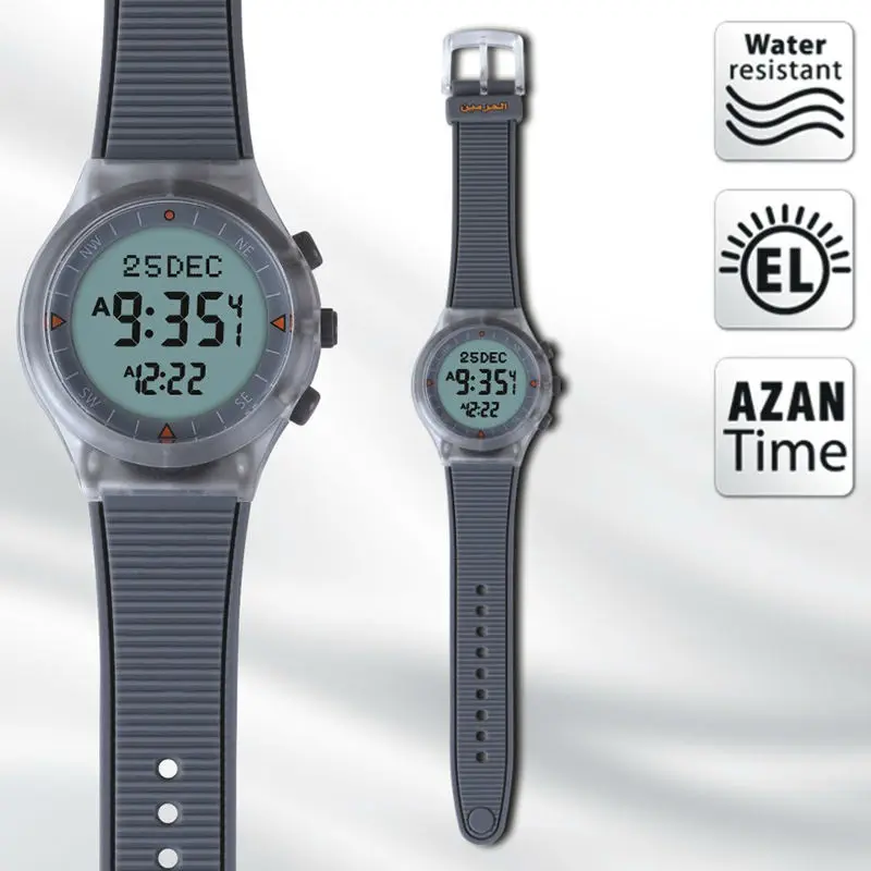 10 шт. мусульманские азан часы Красочные исламские цифровые часы Azan с английскими арабскими рисунками alharameen мусульманских спортивные wriste цифровых часов на открытом воздухе цифровые часы для молитв