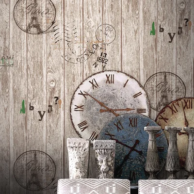 Retro Nostalgic Imitation Wood Grain Wallpaper Fashion Hairdressing Clothing Store Women's Hair Salon Wall Paper Retro Nostalgic Imitation Wood Grain Wallpaper Fashion Hairdressing Clothing Store Women's Hair Salon Wall Paper