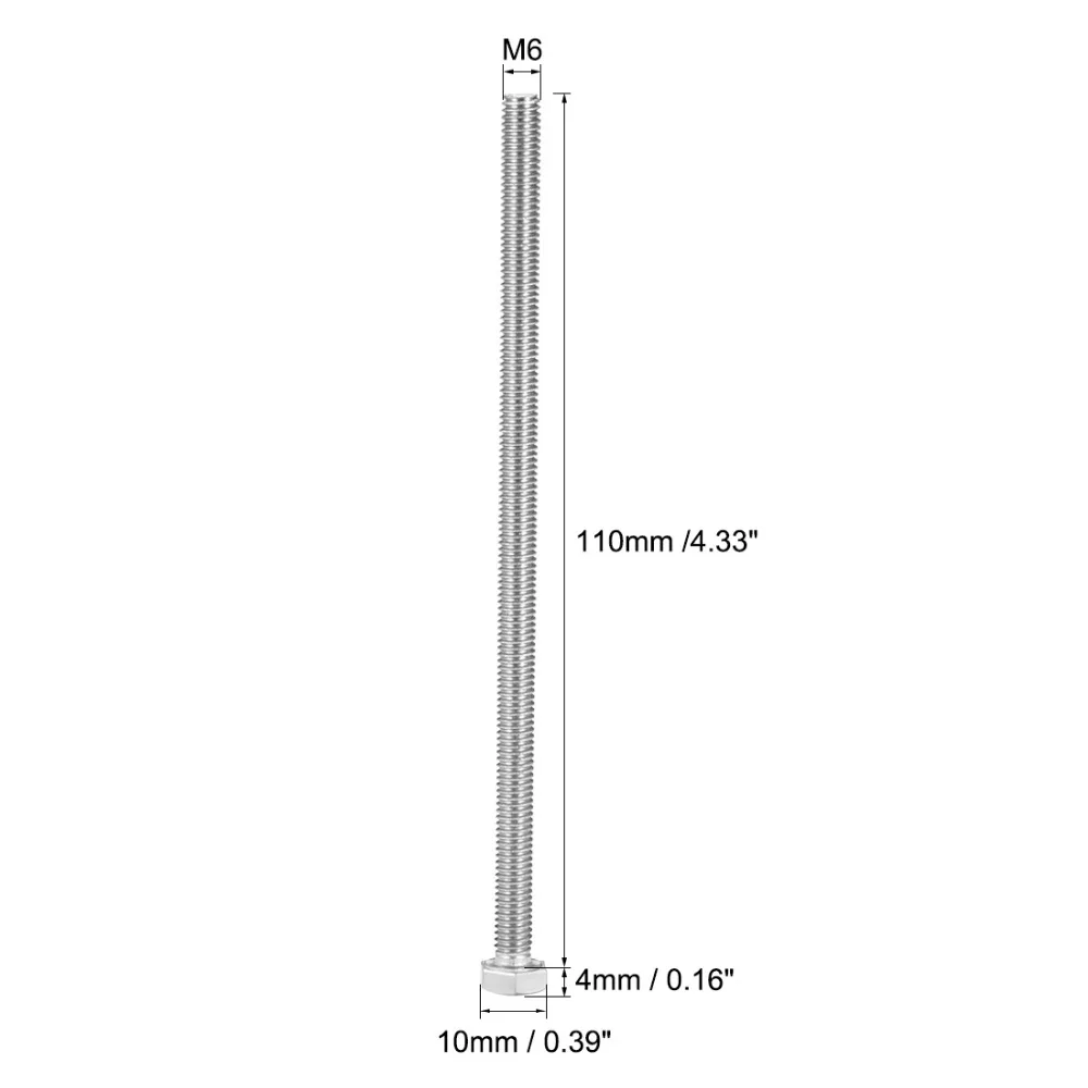Uxcell 8 шт./лот 304 Нержавеющая сталь M6 нить 100 мм 110 мм 90 мм винты с винтовой головкой болты крепежа для оборудование связи; Новинка