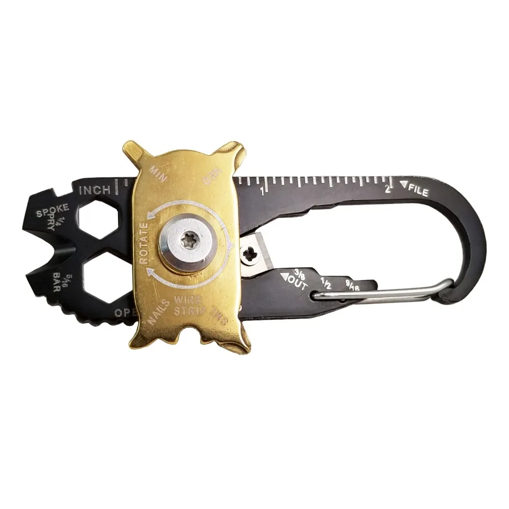 

20in1 Stainless Steel Keychain Bottle Opener Nail Puller Screwdriver Carabiner EDC Outdoor Multi Tool Set