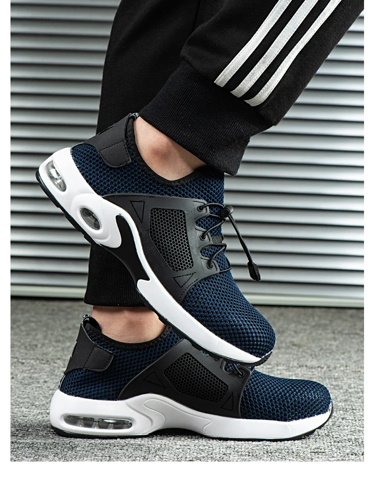 Обувь унисекс с дышащей сеткой со стальным носком; Рабочая обувь; спортивная обувь; цвет черный, синий; обувь на платформе с защитой от прокалывания; рабочие ботинки