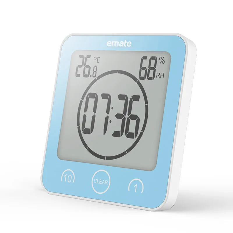 

Waterproof LCD Digital Alarm Clock Bathroom Wall Suction Shower Clock Kitchen Countdown Timer Temperature