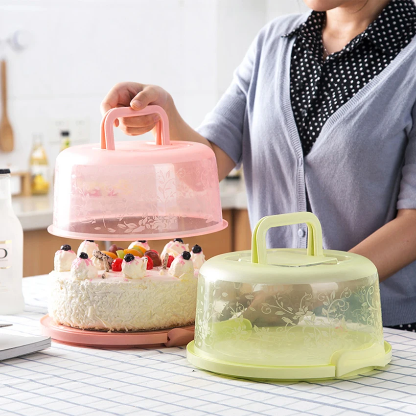 

8 Inch Colorful Plastic Cake Storage Case Cake Container 1PC Container Portable Carry Box for Cup Cake Kitchen Accessories
