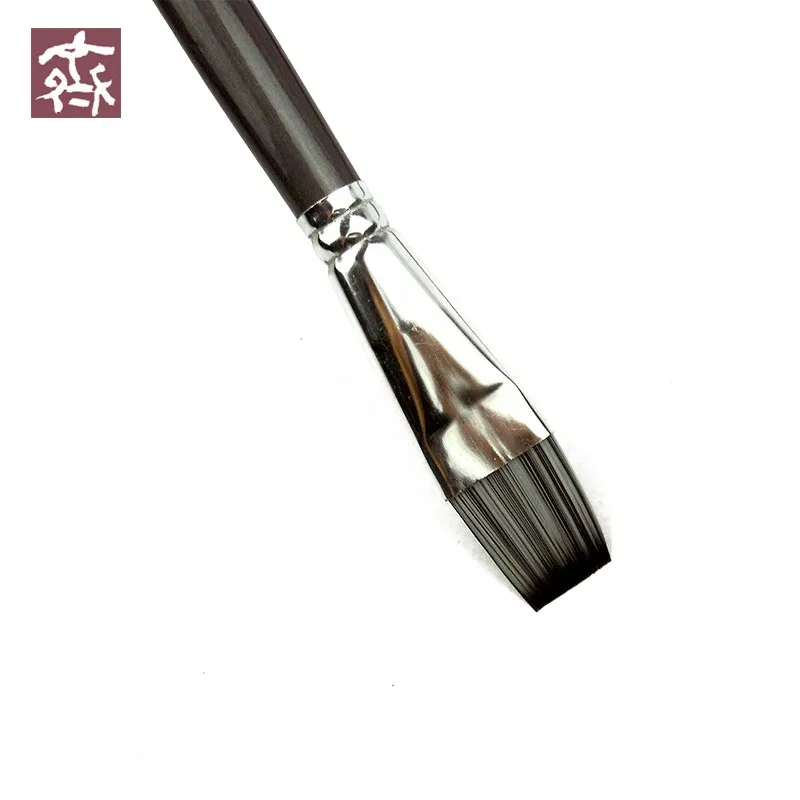 Кисти нейлоновые для масляной краски 6 шт./компл. с деревянной ручкой