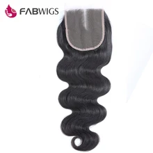 Fabwigs Peruvian 5×5 Body Wave Human Hair Lace Closure With Bleached Knots Remy Hair Closure Free Shipping