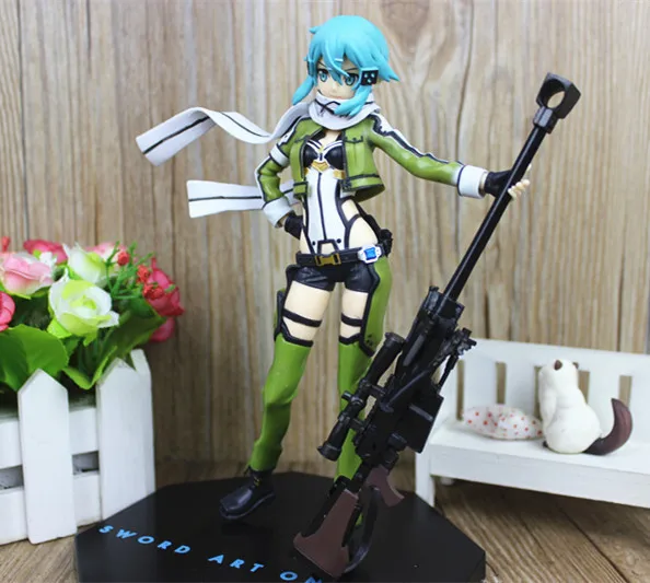 

Free Shipping Sword Art Online II Gun Gale ligne eog Asada Shino Sinon PVC Action Figure collection Toy 8 " 20 CM KA0168