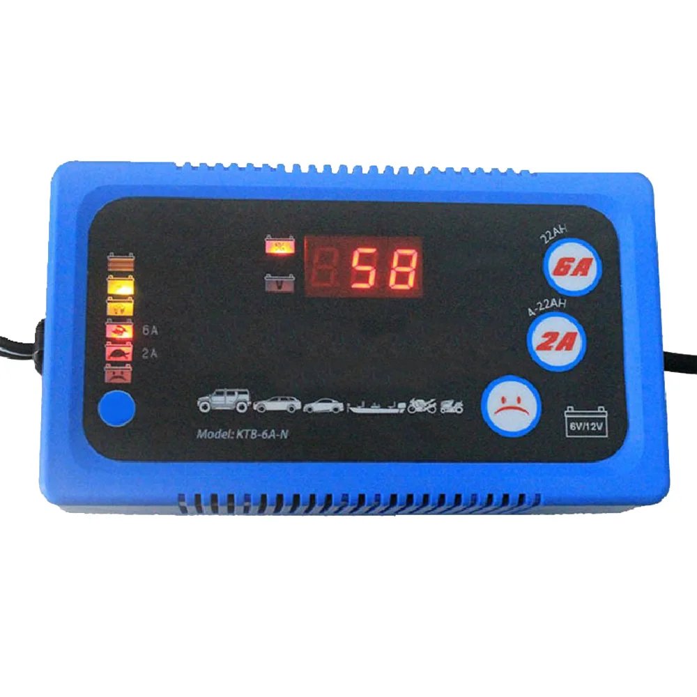

220V 6V/12V 120AH Car Battery Charger Automatic Intelligent Pulse Repair Type Digital Display Heat Radiator Control Energy Save