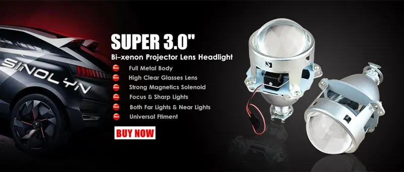 Sinolyn фары линзы полный комплект Биксеноновые линзы 3,0 H1 HID проектор для H4 H7 9005 9006 Автомобильные фары аксессуары тюнинг стиль DIY