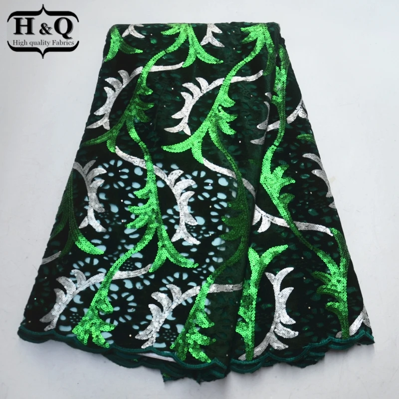 

Stylish High Quality Net lace patchwork African lace fabric with Sequins and Stone 5 yards Velvet lace fabric for Nigerian Party