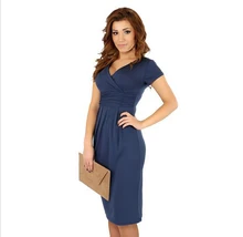 Maternity clothes dress for pregnant V-neck short-sleeve cotton pregnancy dress summer elastic waist maternity dresses