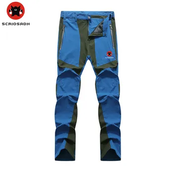 

SCRIOSADH Summer Men's Quick Dry Waterproof Pants Outdoor Elastic Breathable Camping Hiking Trekking Fishing Climbing Trousers