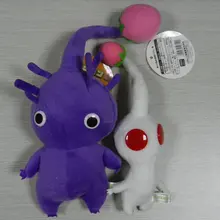 В руке набор из 2 игр плюшевые серии PIKMIN плюшевые мягкие животные фиолетовый/белый бутон~ 20 см 15 см куклы плюшевые