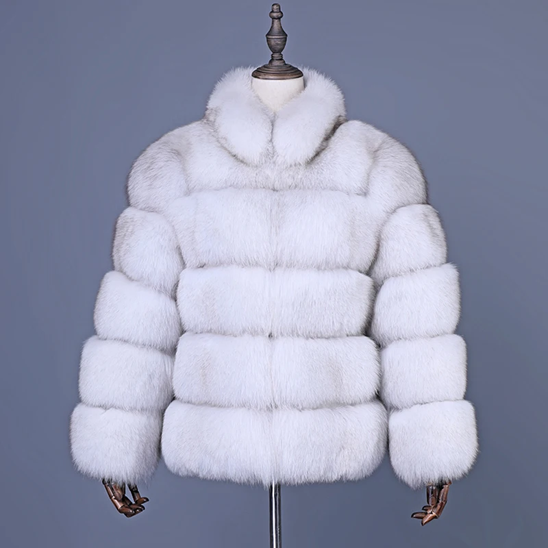 

Real Fox Fur Coat Jacket for Women Winter Warm Slim Fluffy Coat Female Solid Natural Fur Genuine Coats Winterjas Dames XS-3XL
