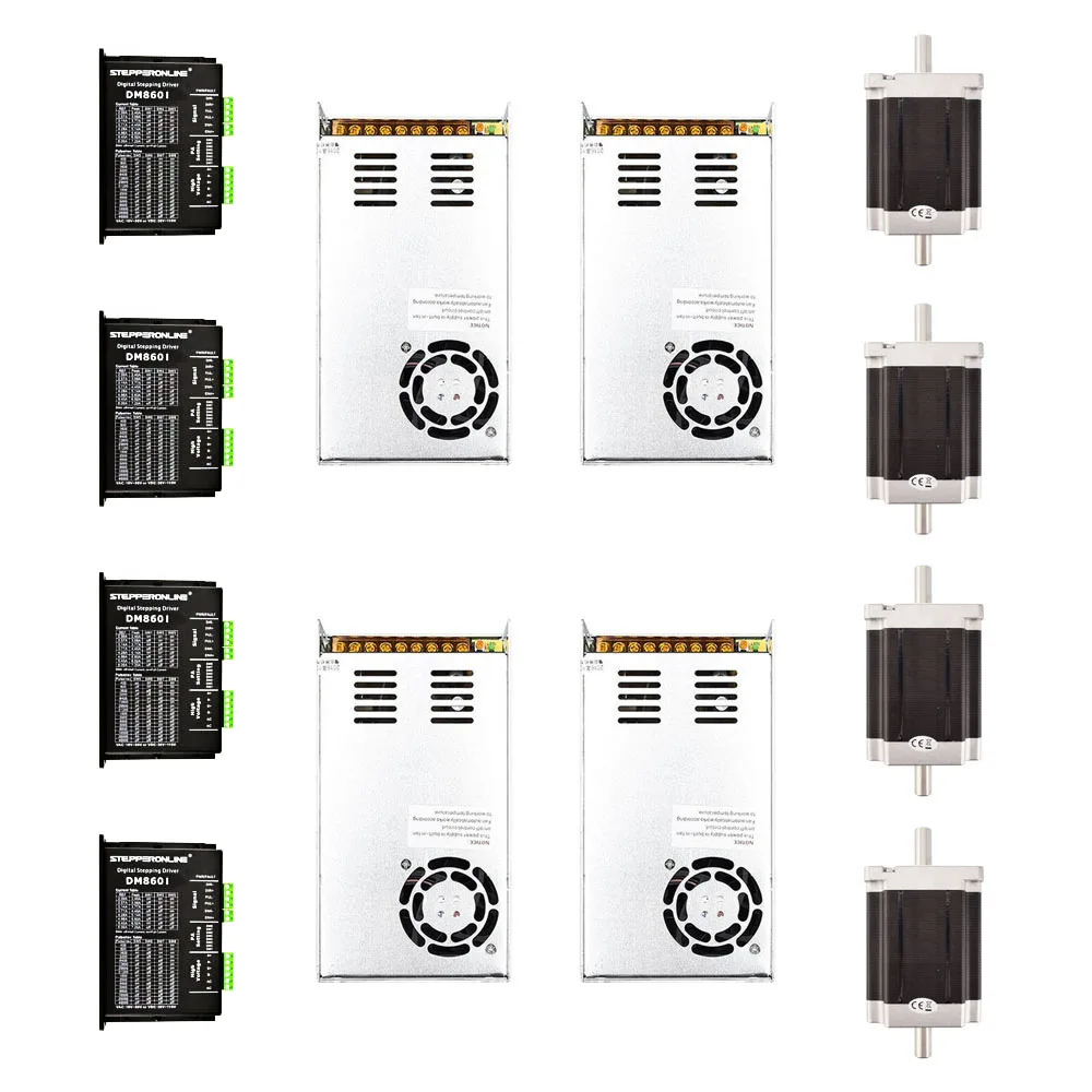 Большая распродажа 4 оси ЧПУ маршрутизатор комплект 8.5Nm(1204 oz. in) Nema 34 шаговый двигатель и драйвер 18-80VAC
