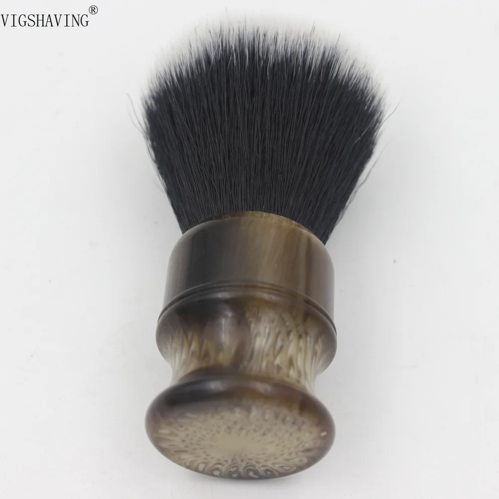 VIGSHAVING فو القرن مقبض الراتنج الرجال الاصطناعية الشعر الحلاقة فرشاة