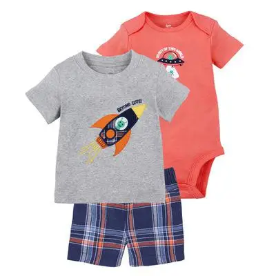 Официальный магазин Orangemom, летний комплект одежды для маленьких мальчиков, повседневный спортивный костюм для новорожденного мальчика, 10 цветная одежда для Menino Infantil - Цвет: 7
