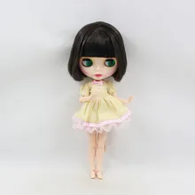 Заводская шарнирная кукла blyth neo 130BL950 шарнирное тело с челкой короткие черные волосы 1/6 30 см белая кожа