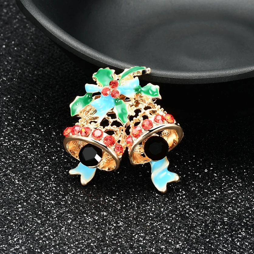 

Alloy Glasses Christmas Bell Brooches For Women And Men Metal Enamel Brooch Pins Christmas Party Decoration Gifts For Women