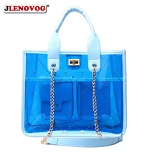 Women Clear Handbag Large PVC Shoulder Bag Women's Candy Top Handle Tote Blue Pink Jelly Shopper Purse Crossbody Chain Bags 2019 Women Clear Handbag Large PVC Shoulder Bag Women's Candy Top Handle Tote Blue Pink Jelly Shopper Purse Crossbody Chain Bags 2019