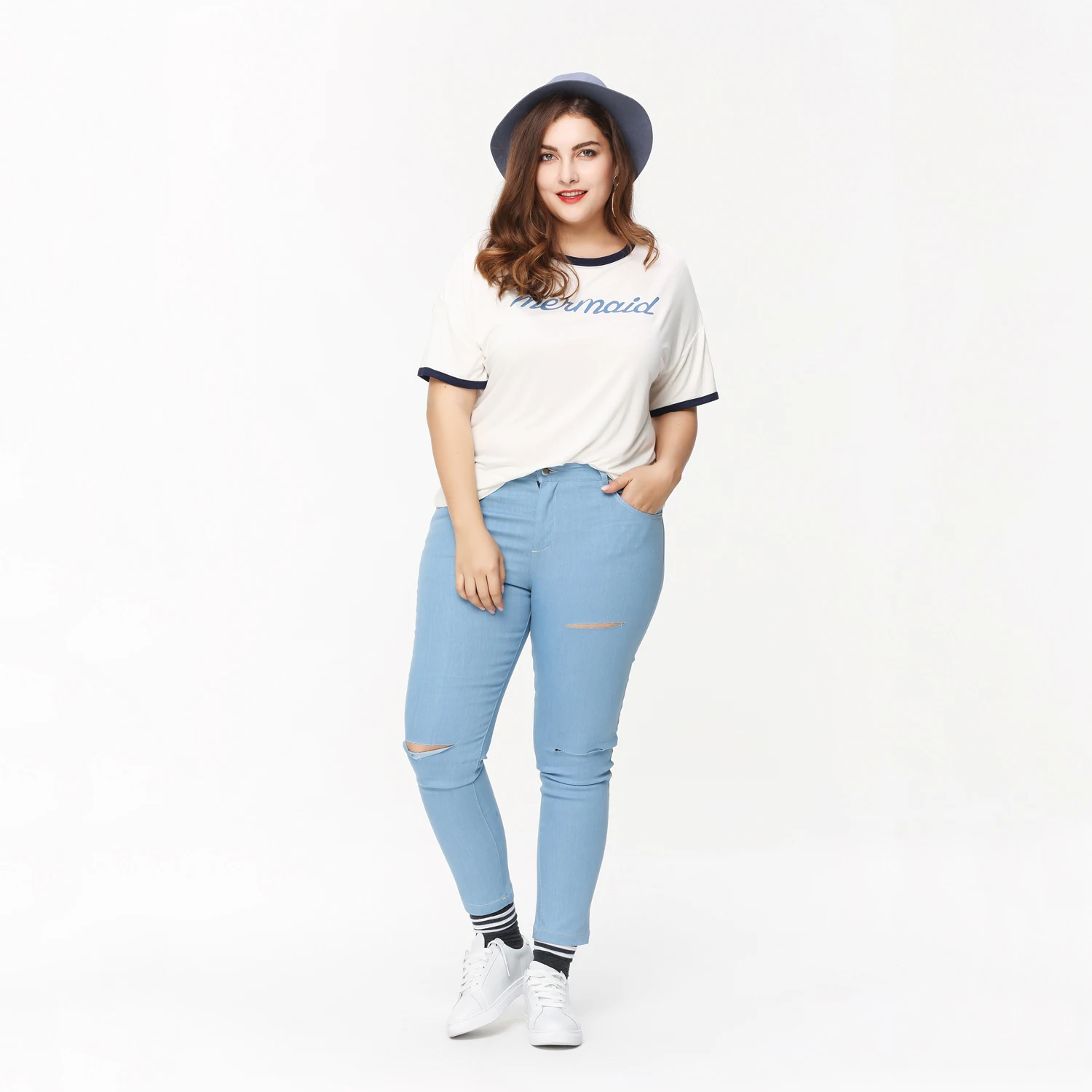 basic plus size women t shirt oversize mermaid print tumblr tee plus plus size women tumblr