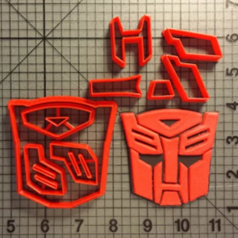 

Famous Film Autobot Cookie Cutter set Fondant Cupcake Top Custom Made 3D Printed Cake Cake Decorating Tool Cookie Molds