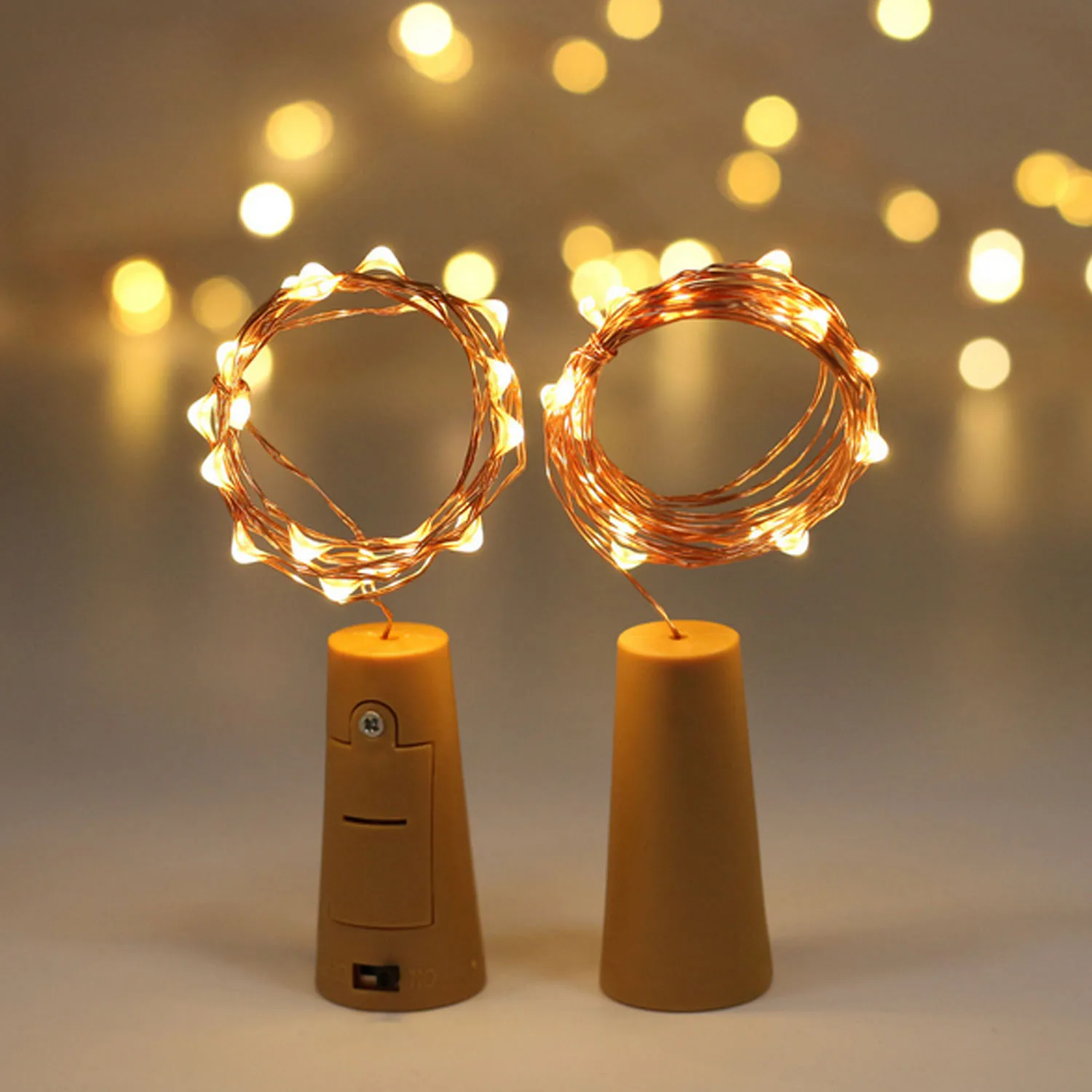 

Behogar 10PCS 2m 20-LED Battery Operated Bottle Stopper String Lights Lamps for Halloween Home Party Carnival KTV Pub Bar
