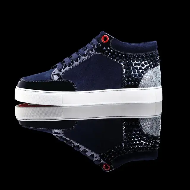 2014 new Royaums KL01NVM Kilian Navy suede spikes mint blue python Genuine  leather Rivet heel flat men women sneakers shoes | AliExpress