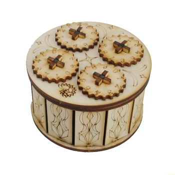 

Educational Toy Wooden Mechanical Drive Cryptex gift ideas Christmas lover escape room 4-digit cryptex password puzzle prop