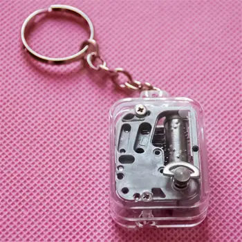 

1Pc Keychain DIY Play Set 18 Tones Best Mechanical Metal Clockwork Music Box with Screws Keychain