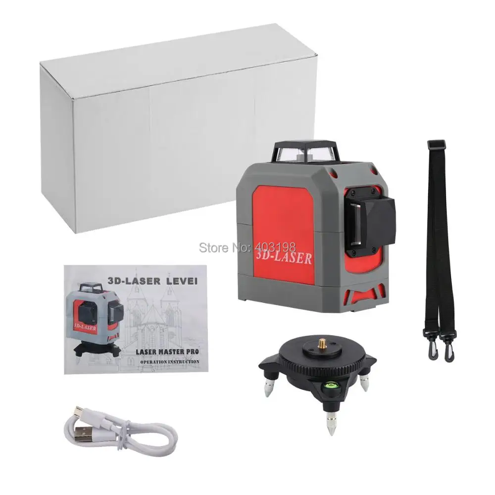 

AKAVAN 12Lines 3D Laser Level Self-Leveling 360 Horizontal And Vertical Cross Super Powerful Red Laser Beam Line