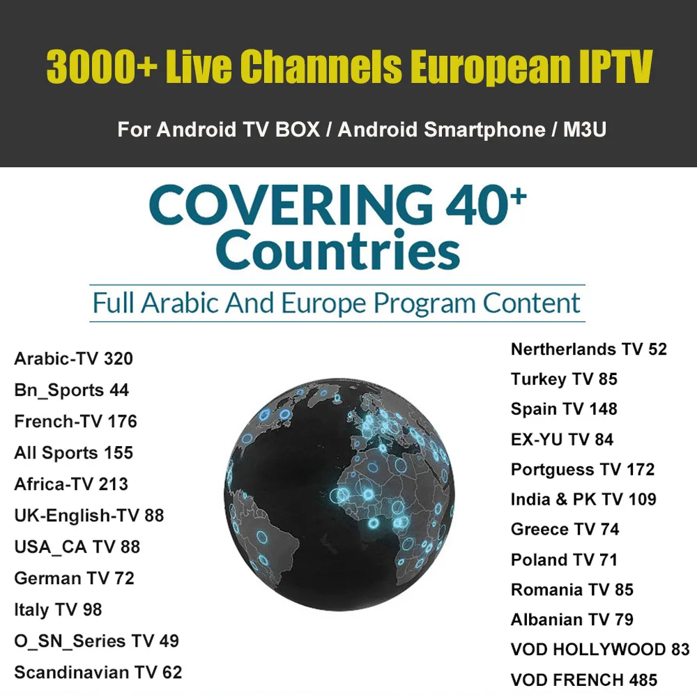 Ip ТВ подписка Французский Испанский Италия Турция Канада США Германия Бразилия Индия Великобритания smart Ip tv Top Box Mag M3u Smart tv E2