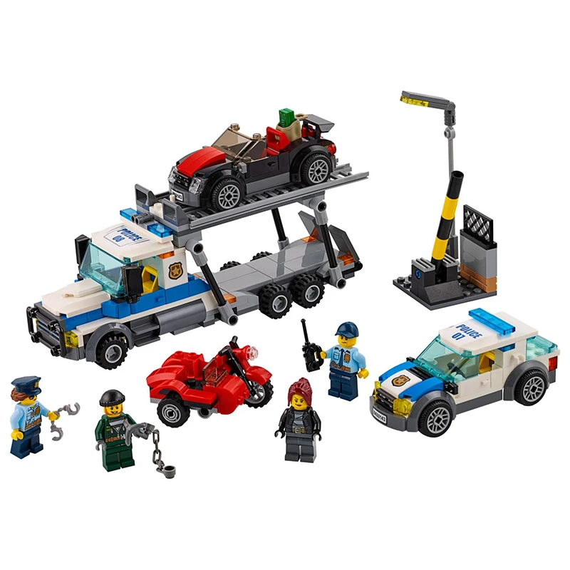 

BELA 10658 City Police Series Auto Transport Heist Building Blocks Trail Car Model Bricks Toys Compatible Legoed 60143
