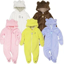 

Explosive autumn and winter baby coral velvet bear onesies animal shape romper