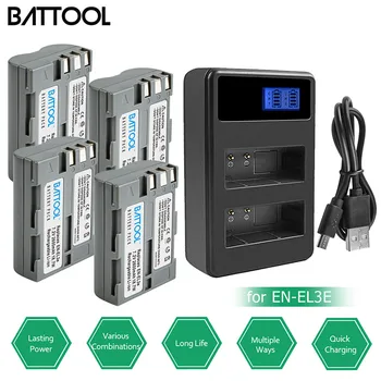 

BATTOOL 2.0Ah Battery LCD Dual Charger Pack EN-EL3e EN EL3e EL3a ENEL3e for Nikon D300S D300 D100 D200 D700 D70S D80 D90 D50 L10