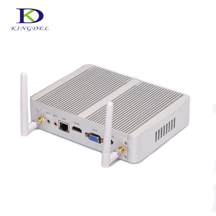 Kingdel Newest Fanless Mini PC Desktop Computer 5th Generation CPU N3150 Windows10 PC Dual LAN HDMI