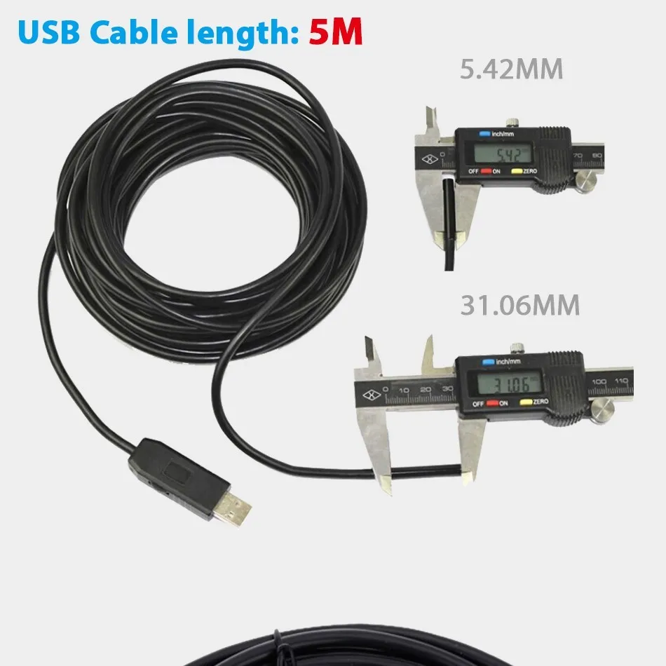 6LEDS 5.5mm 5M USB Endoscope 5