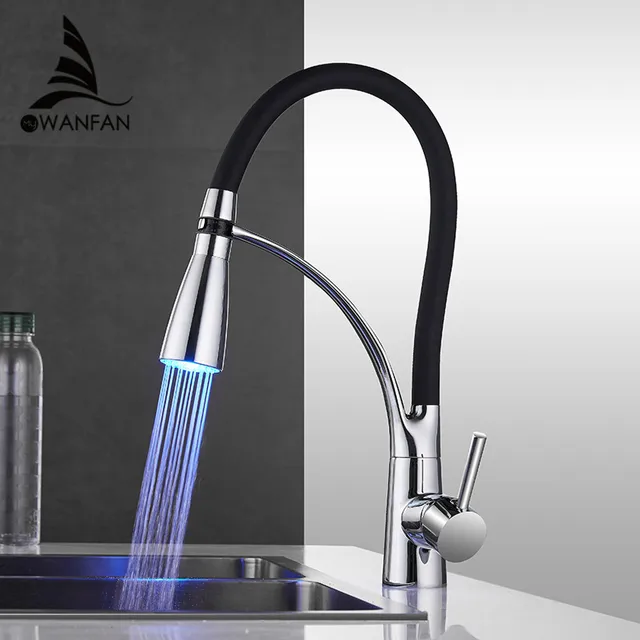 Aliexpress.com: Comprar LED grifos de cocina con caucho diseño cromo ... Aliexpress.com: Comprar LED grifos de cocina con caucho diseño cromo ...