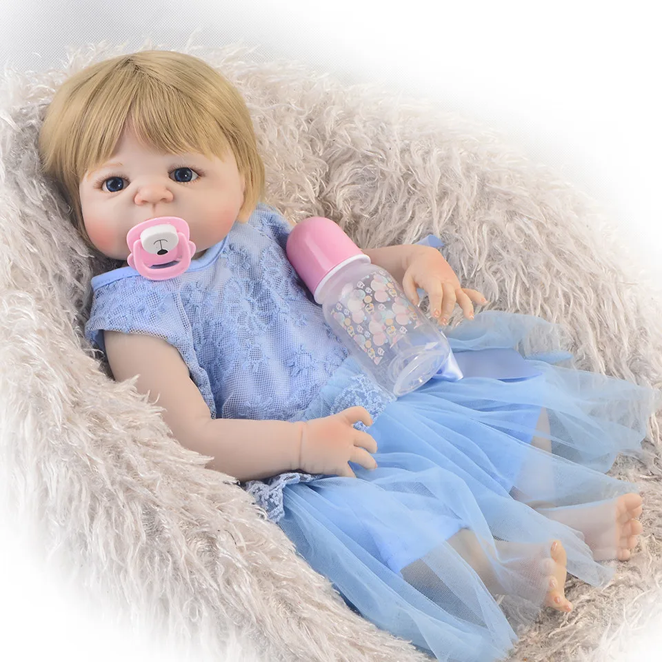 

Bebes Reborn 55cm Full Silicone Body Reborn Baby Doll Toy Like Real 22inch Newborn Girl Princess Babies Doll Bathe Toy Kid Gift