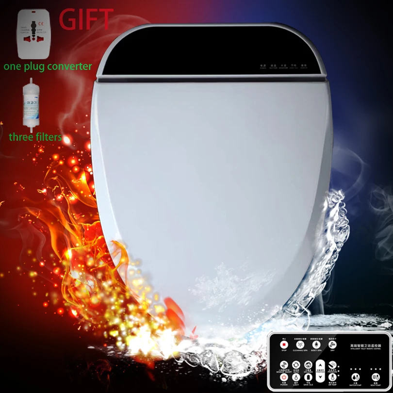 

Intelligent Toilet Seat LED Light Extended Electric Washlet Smart Bidet Cover Heat Sits