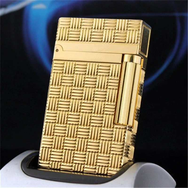 2018 Luxury Metal Cigarette Lighter Smoking Lighters Gas Cigar Ping Sound Refillable Gold Silver