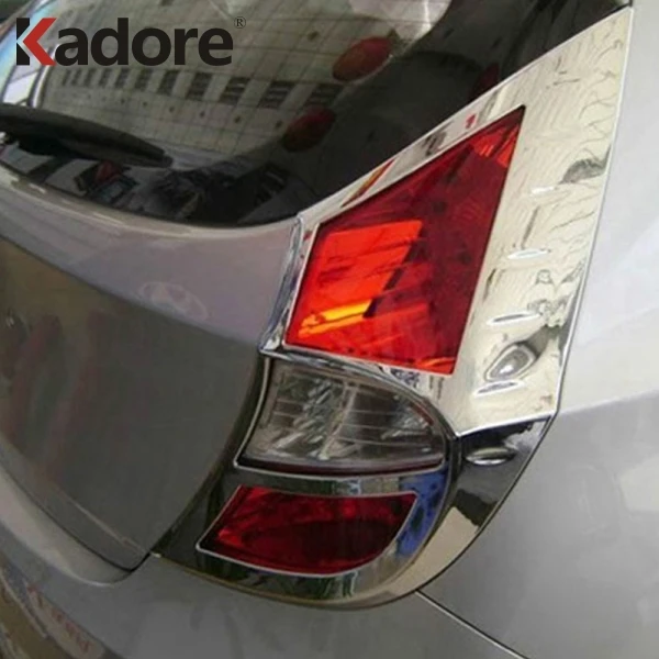 

For Hyundai Accent Hatchback 2011 2012 ABS Chrome Rear Back Light Lamp Cover Trim Tail Light Sticker Frame Exterior Accessories